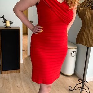 Adrianna Papell Red Bandage Dress size 10.  Sexy!